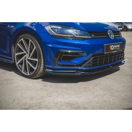 Накладка сплиттер на передний бампер на VW Golf VII R рестайл